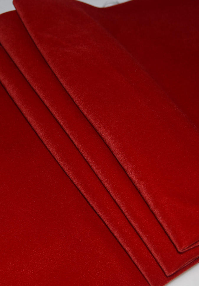 Red Pure Polyester Inherent Flame Retardant Velvet Fabric